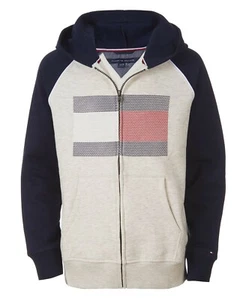 New Tommy Hilfiger Boys Raglan Mini Dot Flag Hoodie Choose Size MSRP $44.50 - Picture 1 of 1