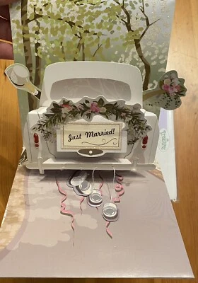 Lot Of 10 Wedding Greeting Cards 3-D Pop-up + Envelope Truck - Image 1 of 4