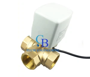 New G3/4" DN20 Brass 3 Way 24V AC Motorized Ball Valve L Type Electrical Valve - Picture 1 of 8