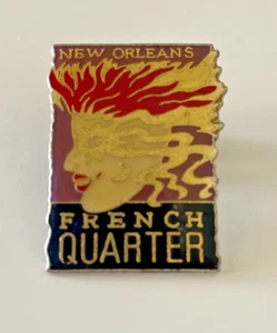 VTG New Orleans French Quarter Mardi Gras Parade Fest Very Nice Enamel Pin Hat - Picture 1 of 6