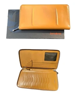 New Exclusive SAMSONITE BLACK LABEL BAYAMO Leather TRAVEL WALLET +13 CC Tan - Picture 1 of 8