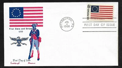 #1350 6c Historic Flags -First Stars and Stripes- Cachet Craft FDC - Image 1 of 2