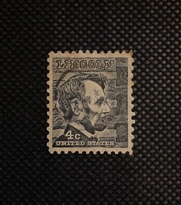 Vintage Abraham Lincoln 4 Cent Black Used Stamp 1965 Collectible - Image 1 of 2