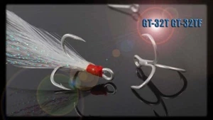 GT-Bio 5 pcs Treble Hook Feather Bass Hooks Baits Fishing Lures Accessory GT-32T - Picture 1 of 38