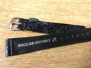 Brazilian Crocodile 18mm Black Vintage Watch Band Stunning Rare Watch 18mm Strap - Picture 1 of 4