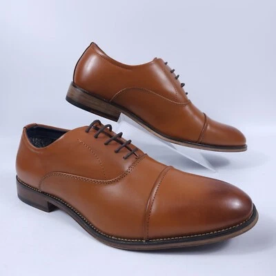 Excellent Shape Bruno Marc New York Mens Louis 2/Brown Oxford Dress Shoe Size 11 - Image 1 of 4