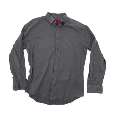 Alfani Slim Fit Stretch Gray Button Down Dress Shirt - Imagem 1 de 4