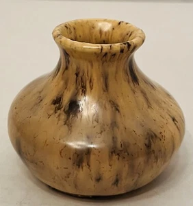 Vintage handgefertigte Keramik Keramik hellbraun Bud Vase signiert 2,5 Zoll - Bild 1 von 4
