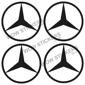 Car sticker x4 Mercedes design A 75x75mm Car Truck bumper window panel metal - Picture 1 of 1