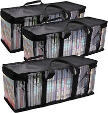 DVD Storage Bag Portable CD Storage Case Media Storage Box for Set of 3