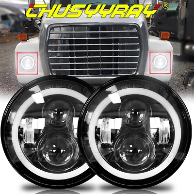 Projetor de farol LED redondo 7" polegadas ajuste Hi/Lo caminhões Ford LN7000 LN8000 LN9000 - Imagem 1 de 4