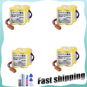 4 Pcs NEW BR-2/3AGCT4A 6V BATTERY For PLC w/ brown Plug for FANUC PLC - Picture 1 of 3