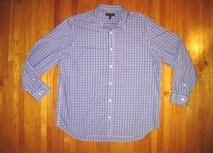 Banana Republic Non Iron Classic Fit Purple/Blue Check Shirt 18-18 1/2/36 New - Picture 1 of 8