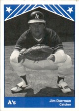 1983 Albany-Colonie A's TCMA 9 Jim Durrman Harrisburg Pennsylvania Baseball Card