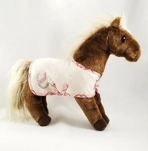 10 ZOLL DOUGLAS KUSCHELTIER PLÜSCHTIER DIXON KASTANIENBRAUN PFERD ROSA SATTELDECKE - Bild 1 von 8