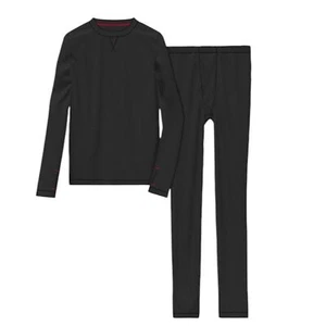 Cuddl Duds Boys Performance Baselayers Thermal Top & Pants NEW Black Large 12/14 - Picture 1 of 6