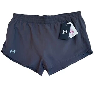 UA Fly By 3" Shorts Youth Girls S/M Gray Hidden Pocket Lined Running Track Mesh - Picture 1 of 14