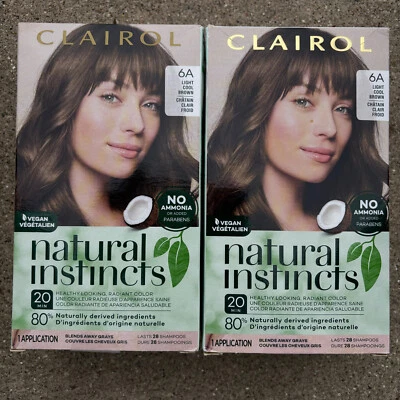 Clairol Natural Instincts Demi-Permanent Hair Dye, 6A Light Cool Brown Hair (2x) - Image 1 of 4