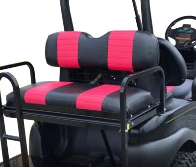 UP TO PAR COVERS Staple-On Golf Cart Seat Covers for Rear Seat Kit (2 Stripe Color)