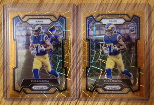 Puka Nacua (2X) Orange Laser 2023 Panini Prizm RC Rookie Cards Rams #357 (Two) - Picture 1 of 4