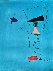 Joan Miro Signed Surrealist Abstract Oil Painting on Canvas - Spanish Art - Picture 1 of 4