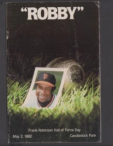 1982 Frank Robinson Hall of Fame Day Program 5-2-82 San Francisco Giants - Picture 1 of 1