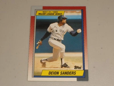 1990 Topps debut 1989 #108 Deion Sanders novato RC D Foto 1 de 2