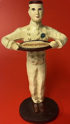 Classic Coca Cola Die Cast Iron Waiter Figurine/Doorstop Limited Edition Of 15K - Image 1 of 4