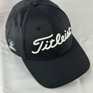 Titleist Mens Round Bill Fitted Lightweight Black Baseball Cap Adjustable Large - Picture 1 of 11