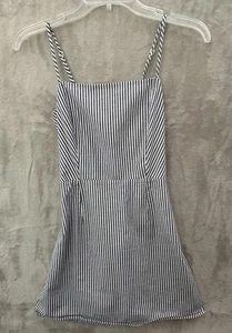 Kendall & Kylie Dress Womens Medium Blue White Striped Tie Back Tank Mini USA - Picture 1 of 10