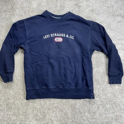 Женский красный пуловер Levi Strauss & Co с круглым вырезом темно-синий свитер размер большой - Изображение 1 из 4