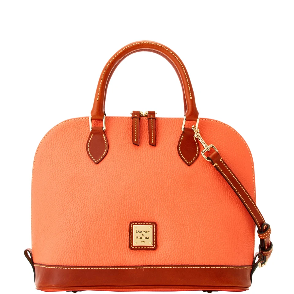 Dooney & Bourke Pebble Grain Zip Zip Satchel | Coral - Image 1 of 1