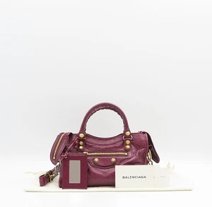 Balenciaga 390160 purple color classic edge mini city motorbag + shoulder strap  - Picture 1 of 5