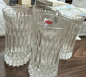 VTG Fostoria Monarch 24% Lead Crystal 5” Tall Glasses Set Of 4 . Brand New - Picture 1 of 4