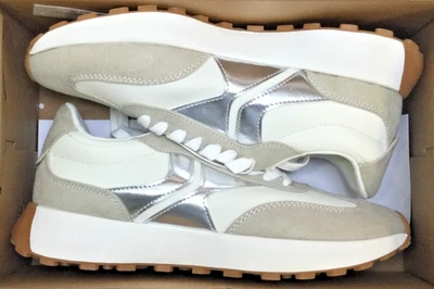 Steve Madden Mujer Kendrix Moda Jogger Zapatilla, Taupe/Plateado/Blanco (Talla 10) Foto 1 de 4