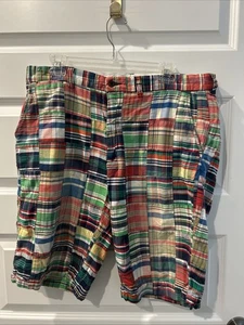 Polo Ralph Lauren Gr. 36 Indien Madras Shorts Patchwork kariert Preppy Golf (L4) - Bild 1 von 9