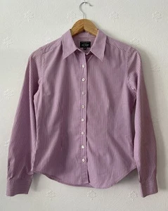 Marilyn Anselm Hobbs Vintage lila gestreiftes Hemd UK Größe 10 Bluse - Bild 1 von 8