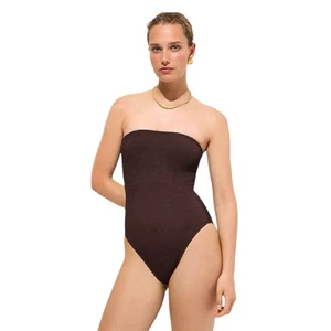 J Crew braun Gemma Bandeau Scrunchie Einteiler abnehmbare Träger Damengröße 8 - Bild 1 von 9