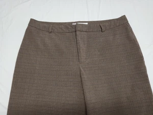 Vintage Y2k Old Navy Damen Hose Größe 14 Stretch kariert Taschen Karriere braun - Bild 1 von 15