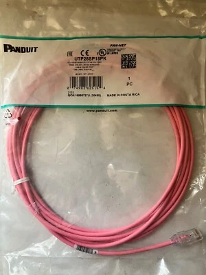 15ft. Panduit UTP28SP15PK CAT 6 PATCH CORD PINK - Image 1 of 2