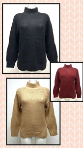 Ex Monsoon Ladies High Neck Chunky Knit Warm Jumper Sizes 8 10 12 14 16 18 - Picture 1 of 27