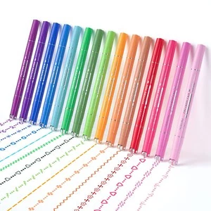 15 Colors Curve Highlighter Pens Set,15 Different Shapes Dual Tip Markers Coo... - Picture 1 of 7
