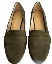 Talbots Woman’s Olive Green  Suede Leather Moc Loafer Slip-on Flats Size 7M