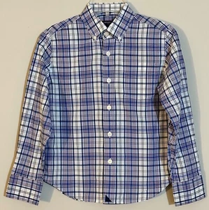 UNTUCKit Niño Talla 8 Botones Mangas Largas Camisa de Vestir Blanca Azul Rayas Niños Jóvenes - Imagen 1 de 6