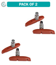 2 Pack Kool-Stop Supra 2 Brake Pads with Water Groove and Threaded Post: Salmon