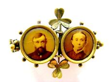 G.I. Patriotische Brosche Gold Double wohl Russland mit 2 echten Fotos um 1850