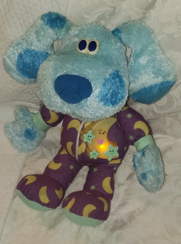 Fisher Price 2004 hora de acostarse cantando iluminar pistas azules perro peluche 13" de alto Foto 1 de 4