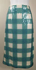 BROOKS BROTHERS NWT Women's Green White Checked Sequins Straight Skirt Sz 6 (...