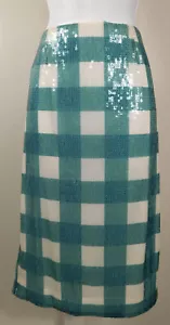 Gonna dritta BROOKS BROTHERS NUOVA CON ETICHETTE da donna verde bianco a quadretti taglia 6 (... - Foto 1 di 4