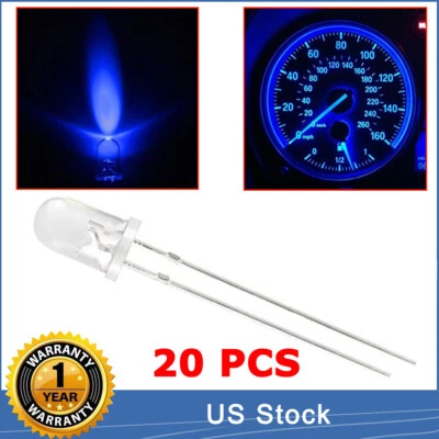 20X Blue 5mm Mini LED Bulbs Instrument Cluster Panel Backlight Gauge Dash Lights - Image 1 of 4